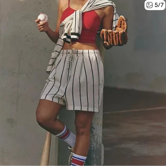 FREE PEOPLE MOVEMENT OFF DUTY SET IVORY STRIPE COMBO NWT - Picture 2 of 5